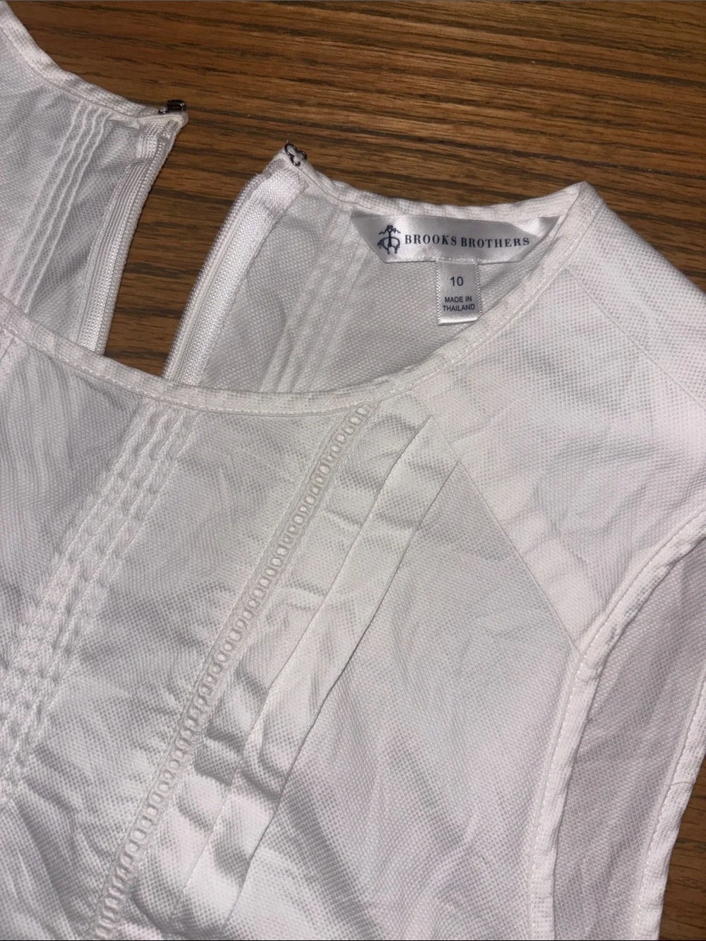 Brooks Brothers White Sleeveless Pintuck Camisole